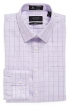 Men's Nordstrom Men's Shop Smartcare(tm) Trim Fit Plaid Dress Shirt 32/33 - Purple