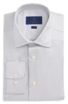 Men's David Donahue Trim Fit Microdot Dress Shirt 32/33 - Grey