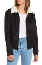 Women's Levi's Faux Shearling Collar Bomber Jacket - Black
