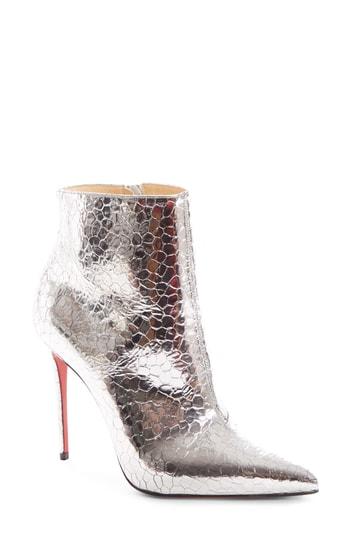 Women's Christian Louboutin So Kate Snake Embossed Bootie Us / 35eu - Metallic