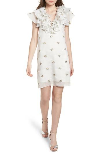 Women's Elliatt Theseus Embroidered Ruffle Dress - White