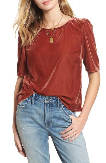 Women's Treasure & Bond Velvet Top - Brown