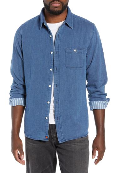 Men's The Normal Brand Jonathan Regular Fit Indigo Double Cloth Sport Shirt - Grey