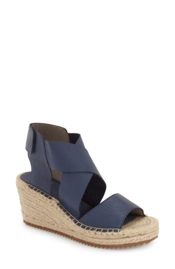 Women's Eileen Fisher 'willow' Espadrille Wedge Sandal M - Blue