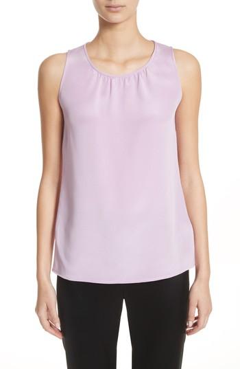 Women's St. John Collection Stretch Silk Shell, Size - Purple
