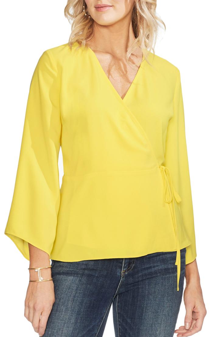 Women's Vince Camuto Wrap Blouse - Yellow