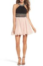 Women's Blondie Nites Embellished Colorblock Skater Dress