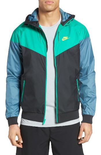 Men's Nike 'windrunner' Colorblock Jacket, Size - Black