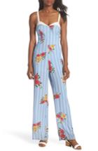 Women's Adelyn Rae Iris Floral Print Jumpsuit - Blue