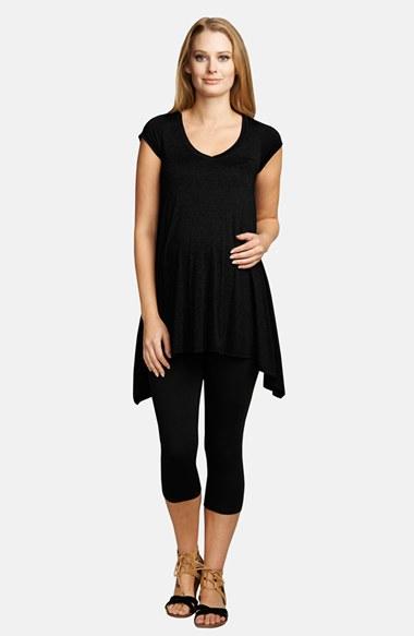 Women's Urbanma Cap Sleeve Maternity Tunic - Black