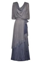 Women's Komarov Drape Chiffon Gown - Grey