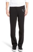 Men's True Religion Brand Jeans Open Leg Sweatpants - Black
