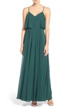 Women's Lulus Popover Bodice Chiffon A-line Gown