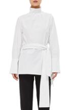 Women's Topshop Boutique Godet Funnel Shirt Us (fits Like 10-12) - White