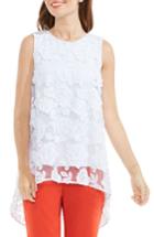 Women's Vince Camuto Floral Mesh High/low Blouse - White