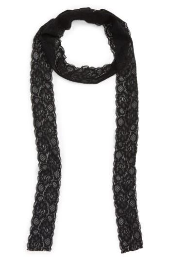 Women's Sole Society Skinny Lace Scarf, Size - Black