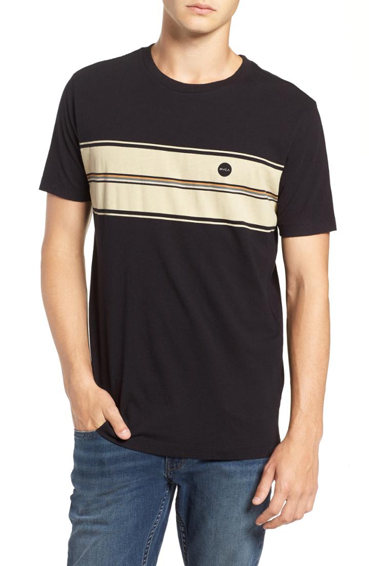 Men's Rvca Motors Stripe Graphic T-shirt - Black