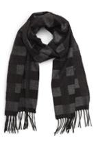 Men's Canali Check Silk & Cashmere Scarf, Size - Grey