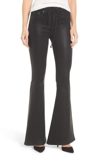 Women's Hudson Jeans Bullocks High Waist Lace-up Flare Jeans - Black