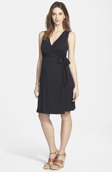 Women's Ingrid & Isabel Sleeveless Wrap Maternity Dress - Black