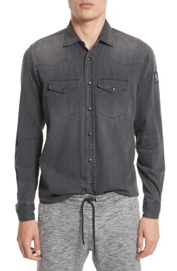 Men's Belstaff Somerford Extra Trim Fit Denim Shirt - Grey
