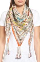 Women's Johnny Was Tribute Silk Square Scarf, Size - Ivory