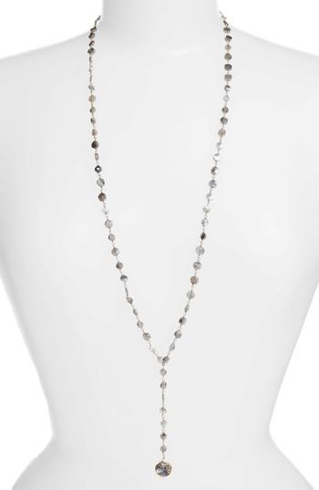 Women's Ela Rae Yaeli Coin Semiprecious Stone Y-necklace