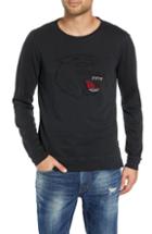 Men's John Varvatos Cat Eyes Embroidered Sweatshirt, Size - Black