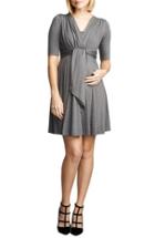 Women's Maternal America Front Tie Nursing Dress - Grey