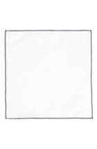 Men's Topman Bordered Pocket Square, Size - White