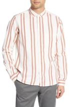 Men's Ymc Dean Regular Fit Stripe Sport Shirt - Orange
