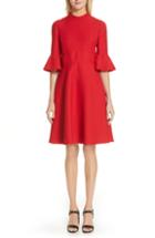 Women's Valentino Ruffle Sleeve Crepe Dress - Red