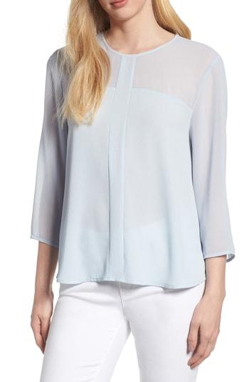 Women's Vince Camuto Chiffon Yoke Top, Size - Blue