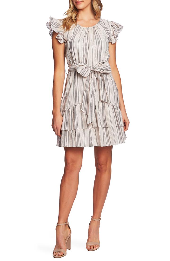 Women's Cece Ruffle Flutter Sleeve Dress - Ivory