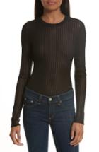 Women's Cinq A Sept Paige Sheer Knit Bodysuit - Black
