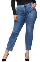 Women's Good American Twist Seam Crop Straight Leg Jeans - Blue