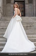 Women's Bliss Monique Lhuillier Bow Back Satin Ballgown, Size In Store Only - White