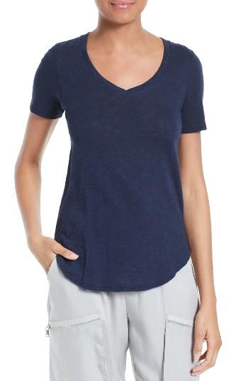 Women's Atm Anthony Thomas Melillo Slub V-neck Tee - Blue