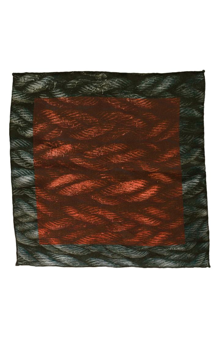 Men's Hook + Albert Sling Silk Pocket Square, Size - Red