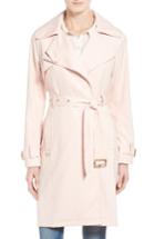 Women's French Connection Flowy Belted Trench Coat - Pink