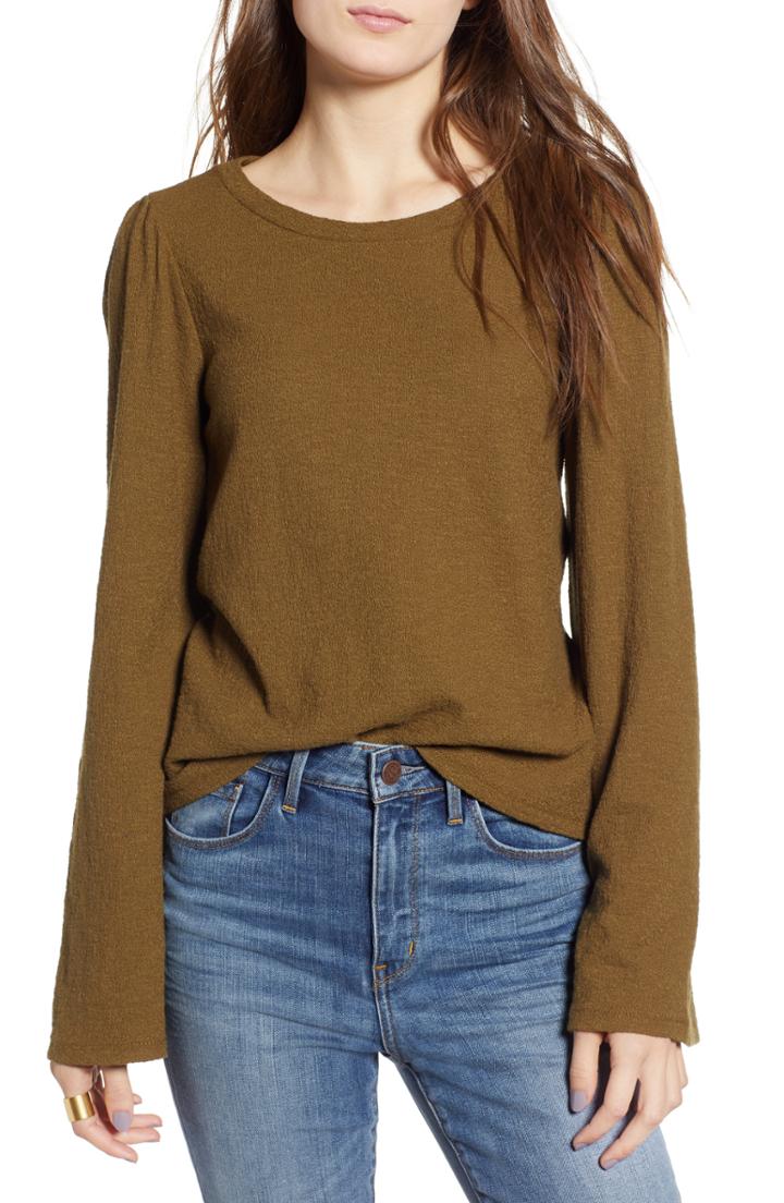 Women's Vince Camuto Feather Hem Tee, Size - Grey