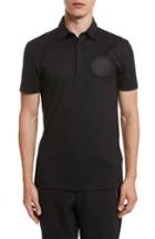 Men's Versace Collection Logo Patch Jersey Polo - Black
