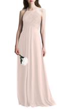 Women's #levkoff Halter Chiffon A-line Gown (similar To 16w) - Pink