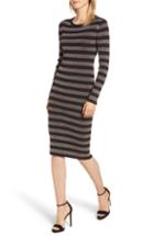 Women's Michael Michael Kors Metallic Stripe Sweater Dress - Black