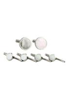 Men's David Donahue Mother-of-pearl Cuff Link & Stud Set