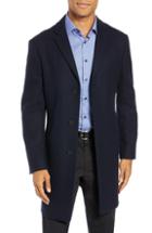Men's John W. Nordstrom Mason Herringbone Wool & Cashmere Overcoat R - Blue