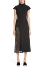 Women's Beaufille Cap Sleeve Lace Trim Midi Dress - Black