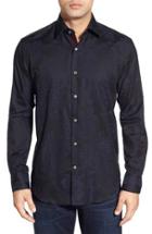 Men's Bugatchi Classic Fit Sport Shirt, Size - Black