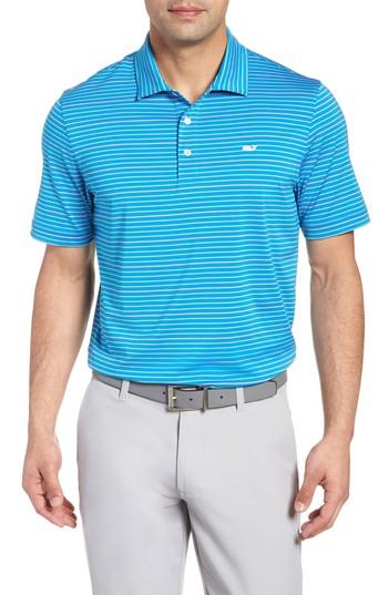 Men's Vineyard Vines Swindell Stretch Stripe Polo - Blue