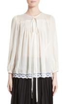 Women's Marc Jacobs Pleated Georgette Blouse - Ivory